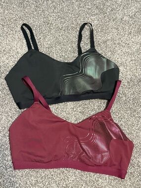 adidas Two-Pack Lightweight Bralette — Black & Burgundy